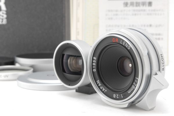 [Top Mint] RICOH GR Lens 28mm f/2.8 Lens Silver for Leica L39 w/Box, Finder 9780