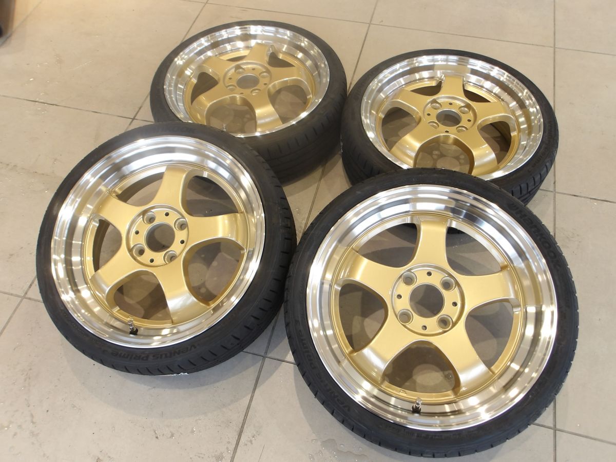 H 送料無料 段リム 深リム ゴールド 16 4H100 5.5J+43 165/40R16 アルト ミラ エッセ デイズ ムーヴ タント エブリィ N-BOX スペーシア K36