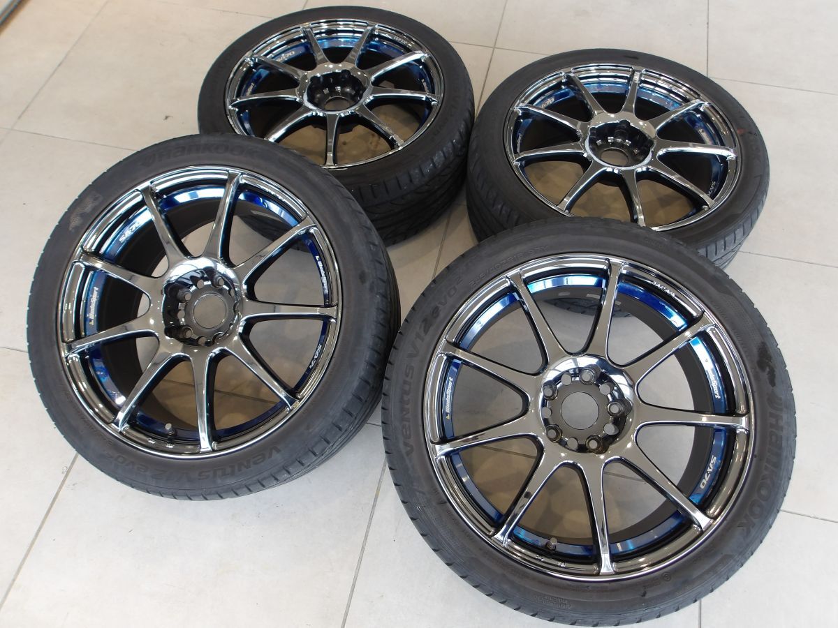 H 送料無料 WEDS SPORT SA70 メッキ 18 5H114.3 8J+42 245/40R18 インプレッサ WRX STI S4 レヴォーグ RX-8 レクサス GS ウェッズスポーツ