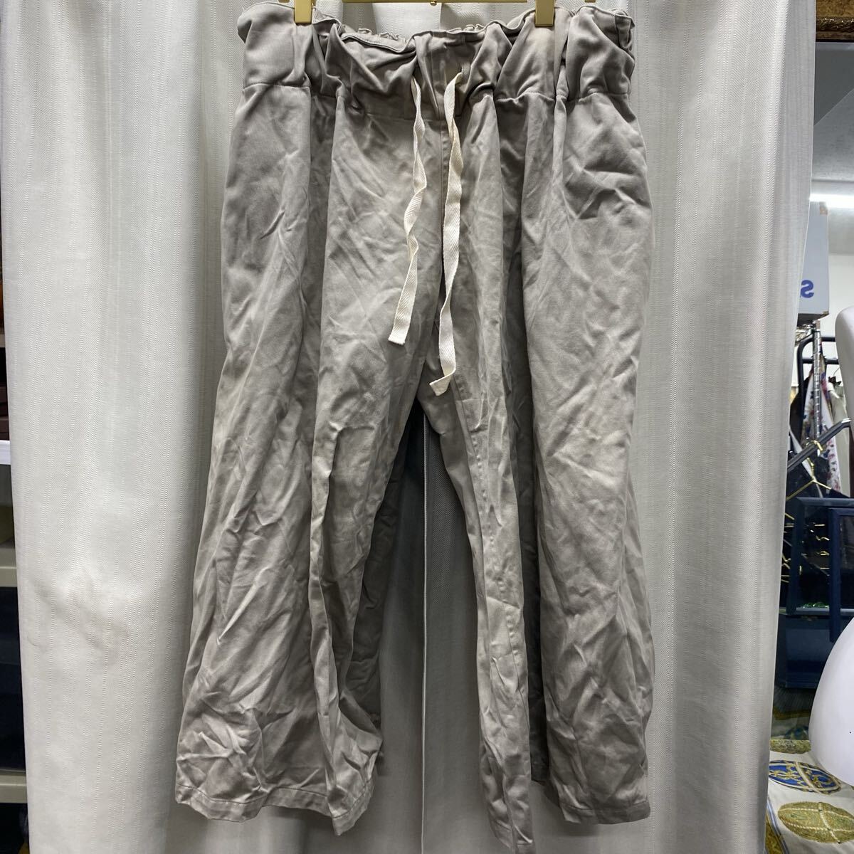 Y’s ワイズ　 イージーパンツ パンツ　ズボン　ベージュ　グレー系　日本製　ワイドパンツ　1サイズ　F54