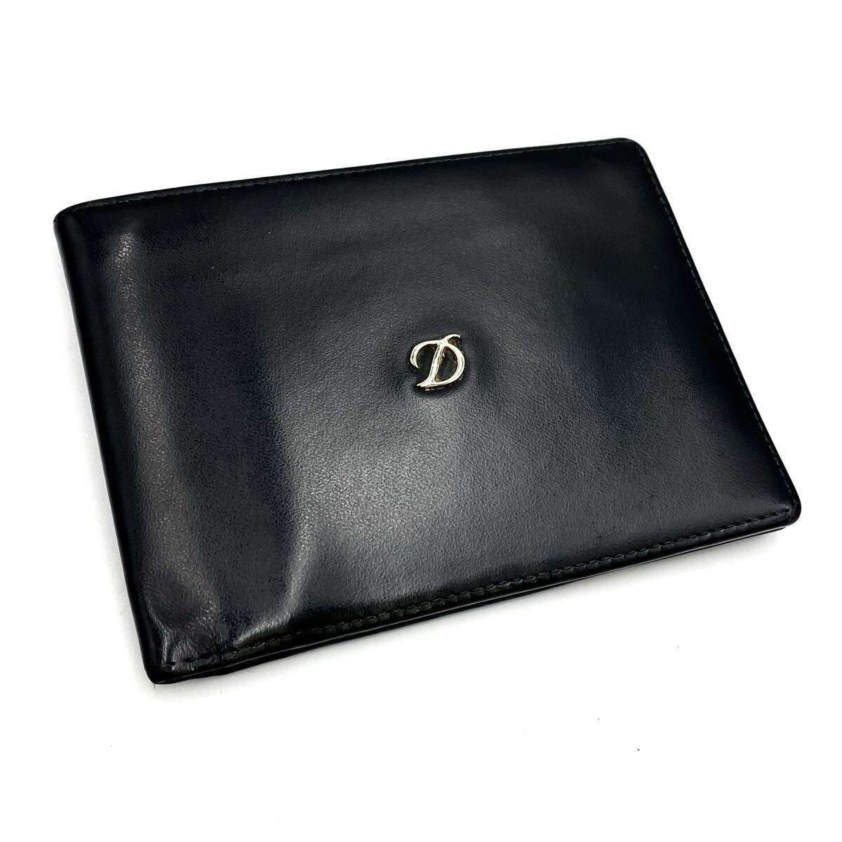 S.T Dupont エステーデュポン　カードケース　ウォレット　サイズ　二つ折り　マネークリップ　ブラック　レザー　メンズ　F110
