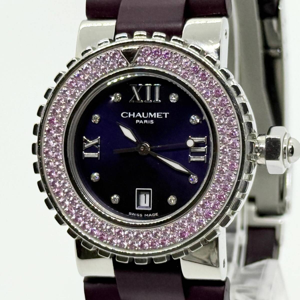 Chaumet ショーメ クラスワン 622-19634 パープル QZ ユニセックス ピンクサファイア 腕時計 稼働品