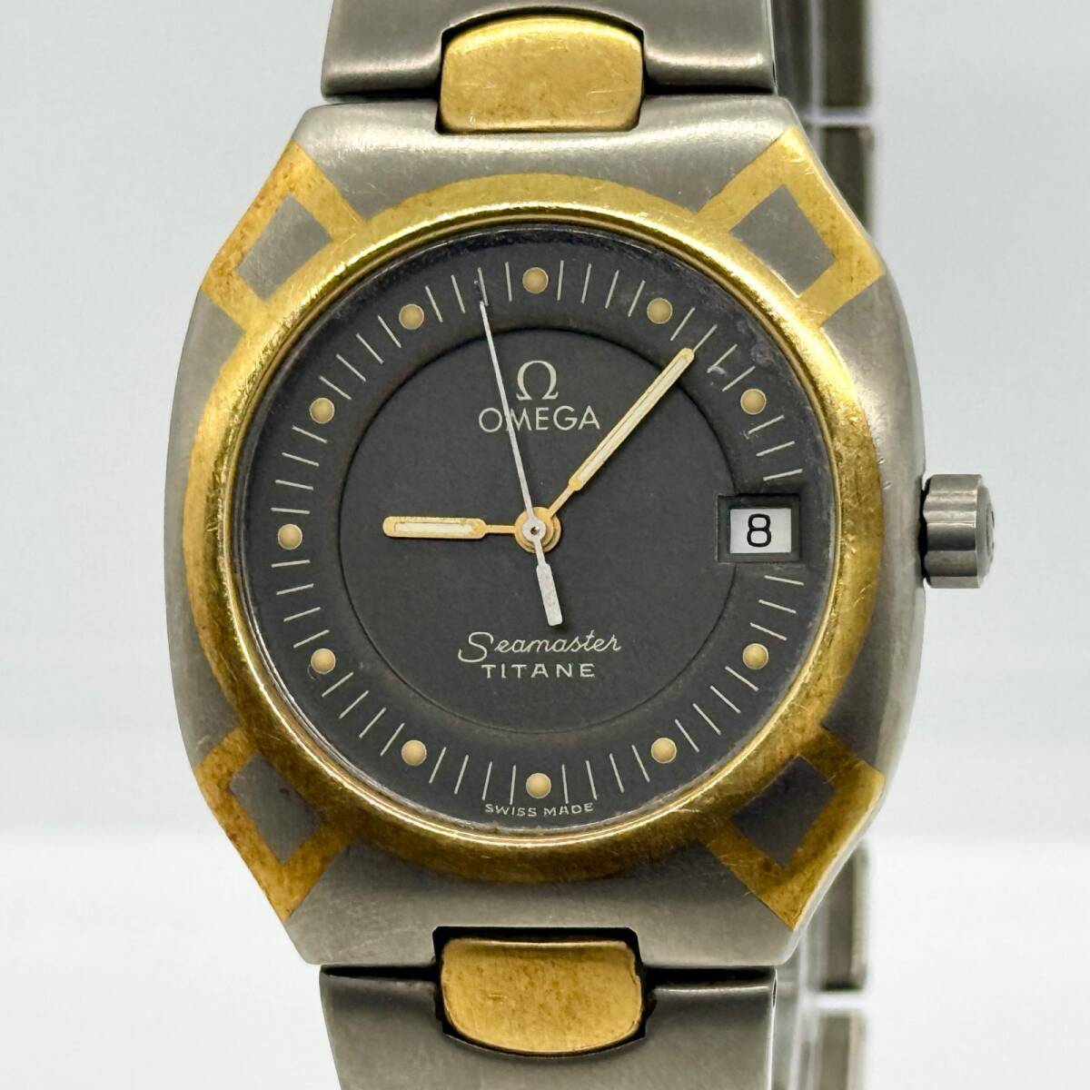 OMEGA オメガ TITANE シーマスター 120m 53562918 グレー YG QZ ユニセックス 腕時計 稼働品