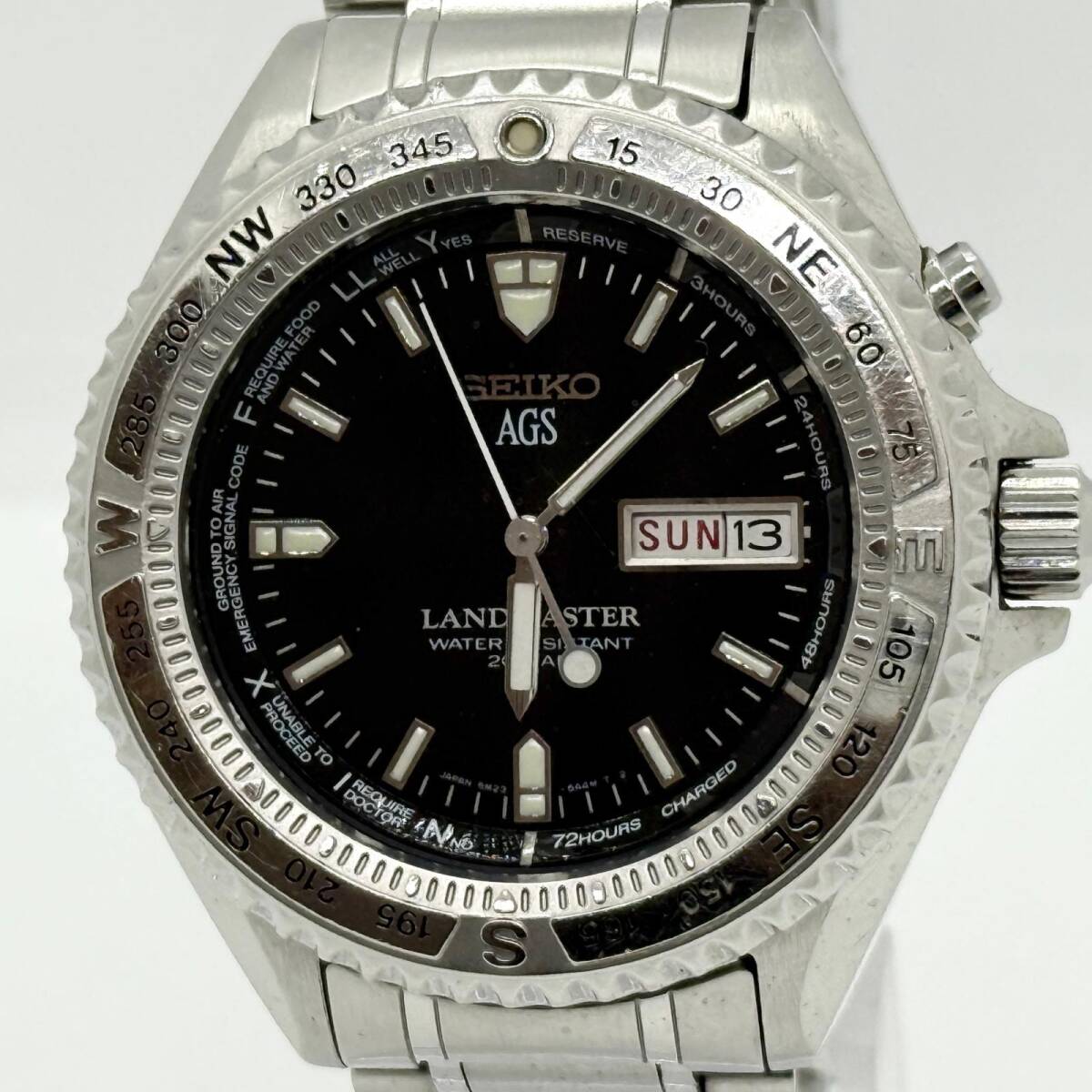 SEIKO セイコー ランドマスター 5M23-6A20 ブラック QZ メンズ 腕時計 訳あり