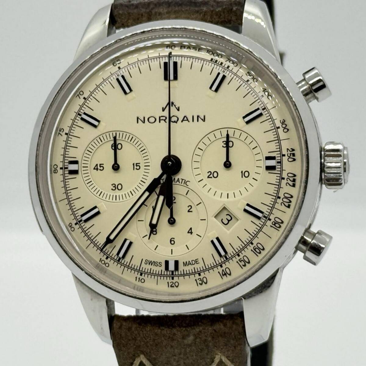 NORQAIN ノルケイン フリーダム60 N2200S22C ベージュ AT メンズ 腕時計 稼働品