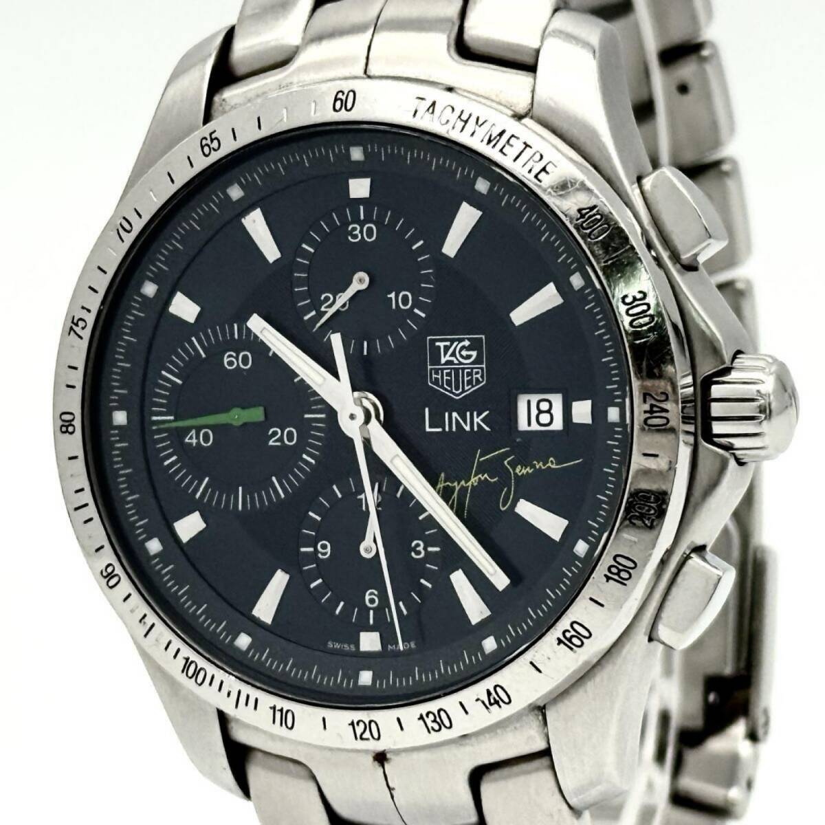 TAG HEUER タグホイヤー LINK リンク アイルトン・セナ限定モデル CJF2113 ブラック AT メンズ 腕時計 稼働品