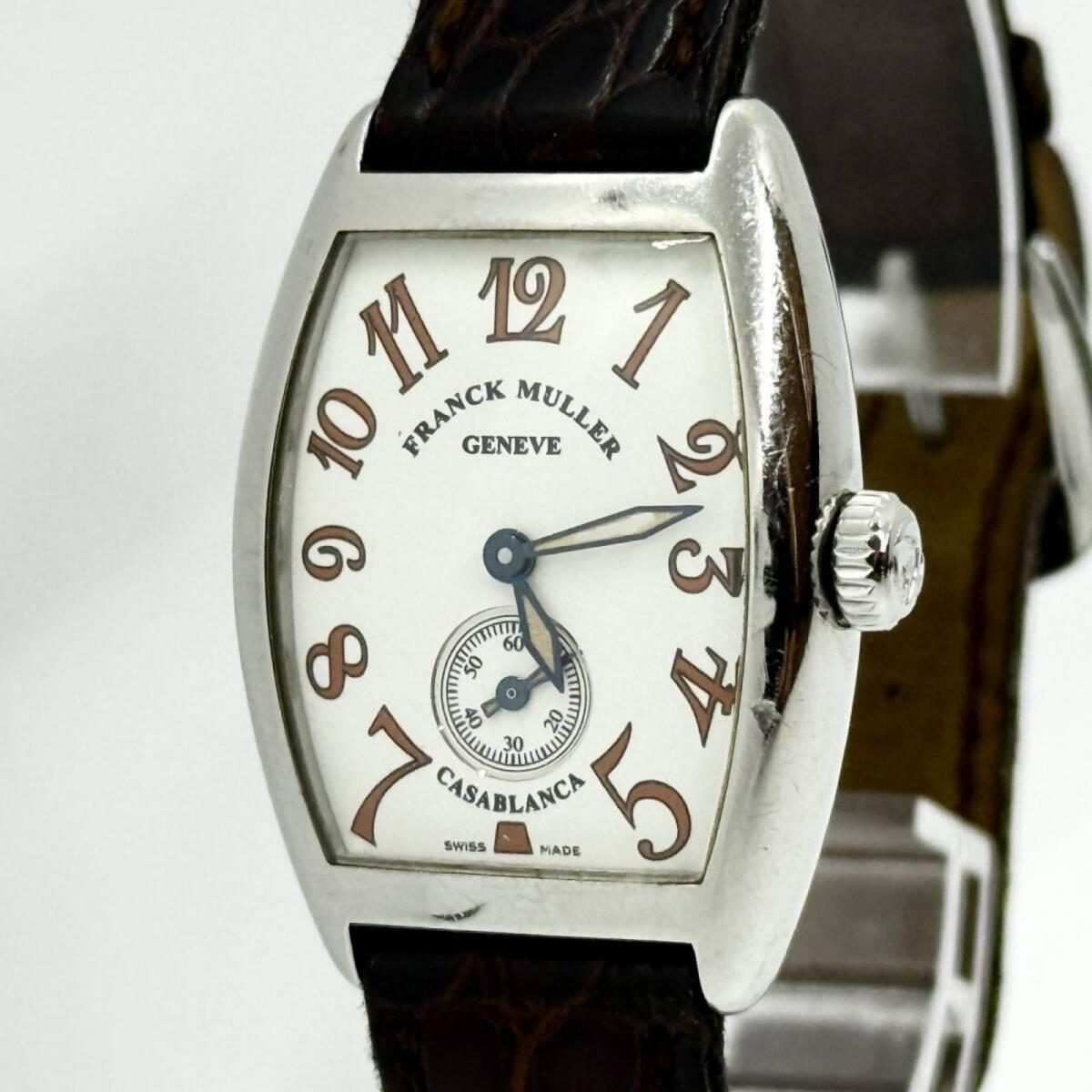 FRANCK MULLER フランクミュラー GENEVE カサブランカ 1750 S6 197 ホワイト 手巻き レディース 腕時計 稼働品