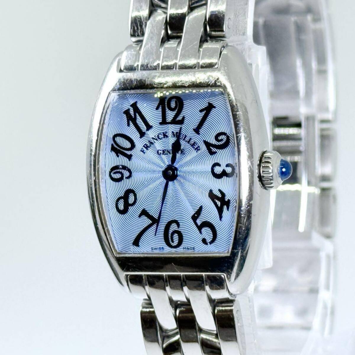 FRANCK MULLER フランクミュラー トノーカーベックス 584 ブルー QZ レディース 腕時計 稼働品