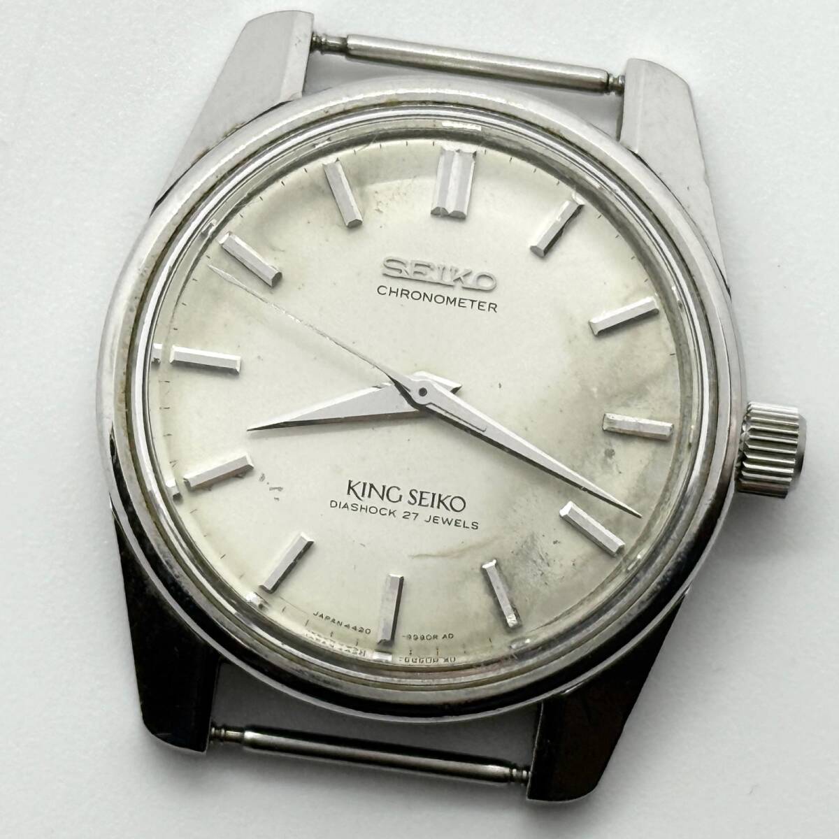 SEIKO セイコー KING SEIKO キングセイコー ダイアショック 4420-9990 シルバー 手巻き メンズ 獅子メダリオン 腕時計 稼働品