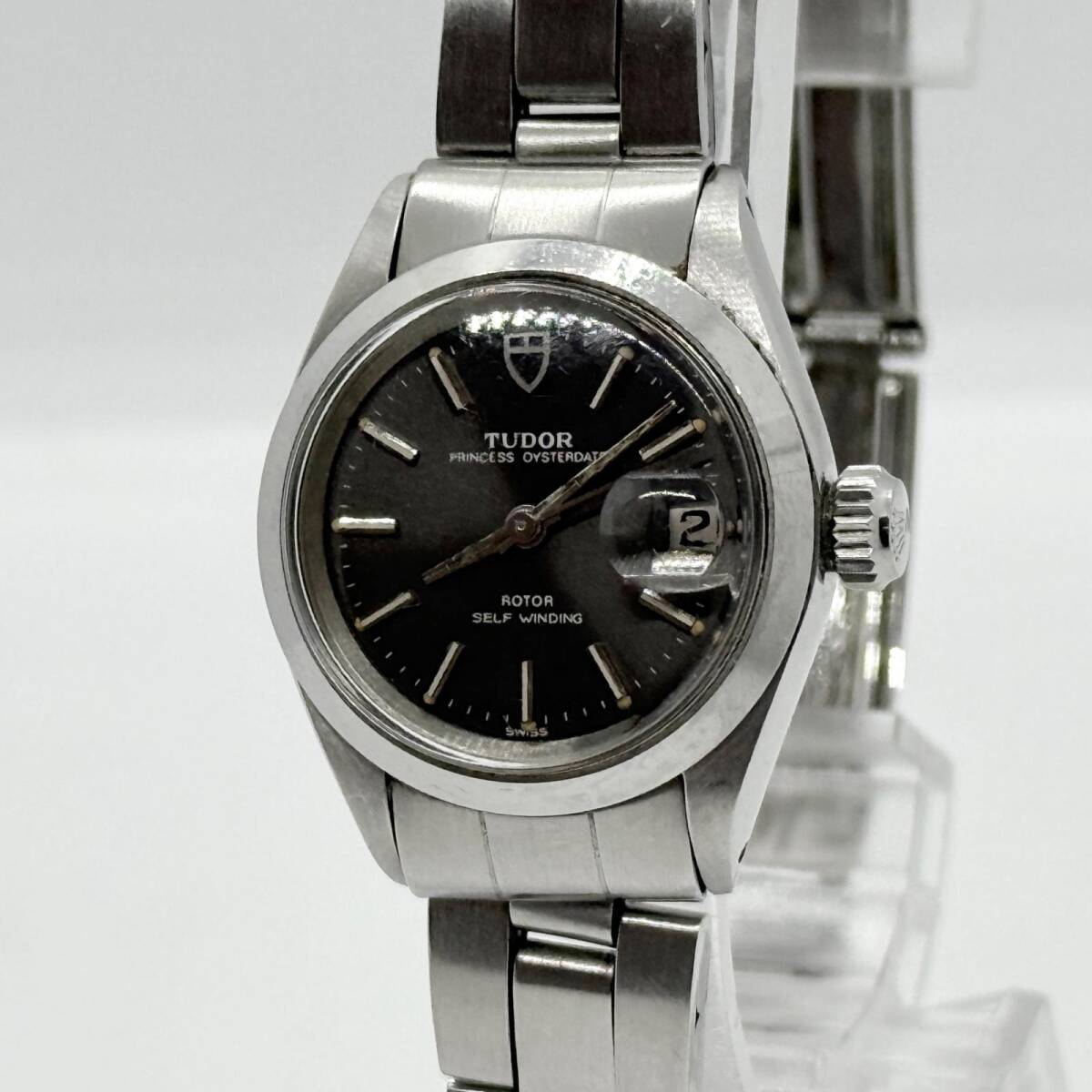 TUDOR チュードル プリンスオイスター デイト グレー AT レディース 腕時計 稼働品