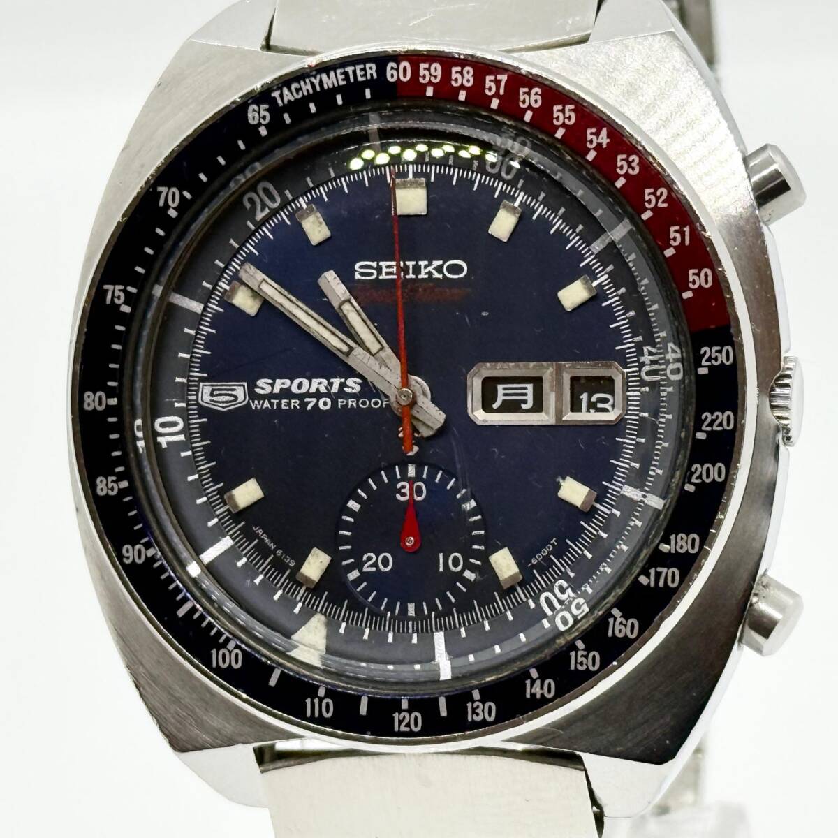 SEIKO セイコー 5スポーツ スピードタイマー 6139-6000 ブラック AT メンズ 腕時計 稼働品