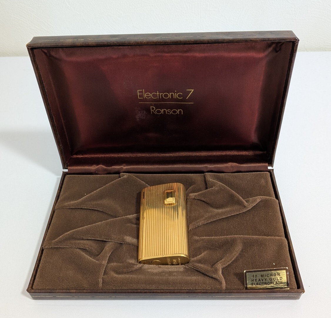 B-02513N Ronson ロンソン 15V Electronic7 ガスライター 現状品 保管品 動作未確認 詳細不明 エレクトロニック7