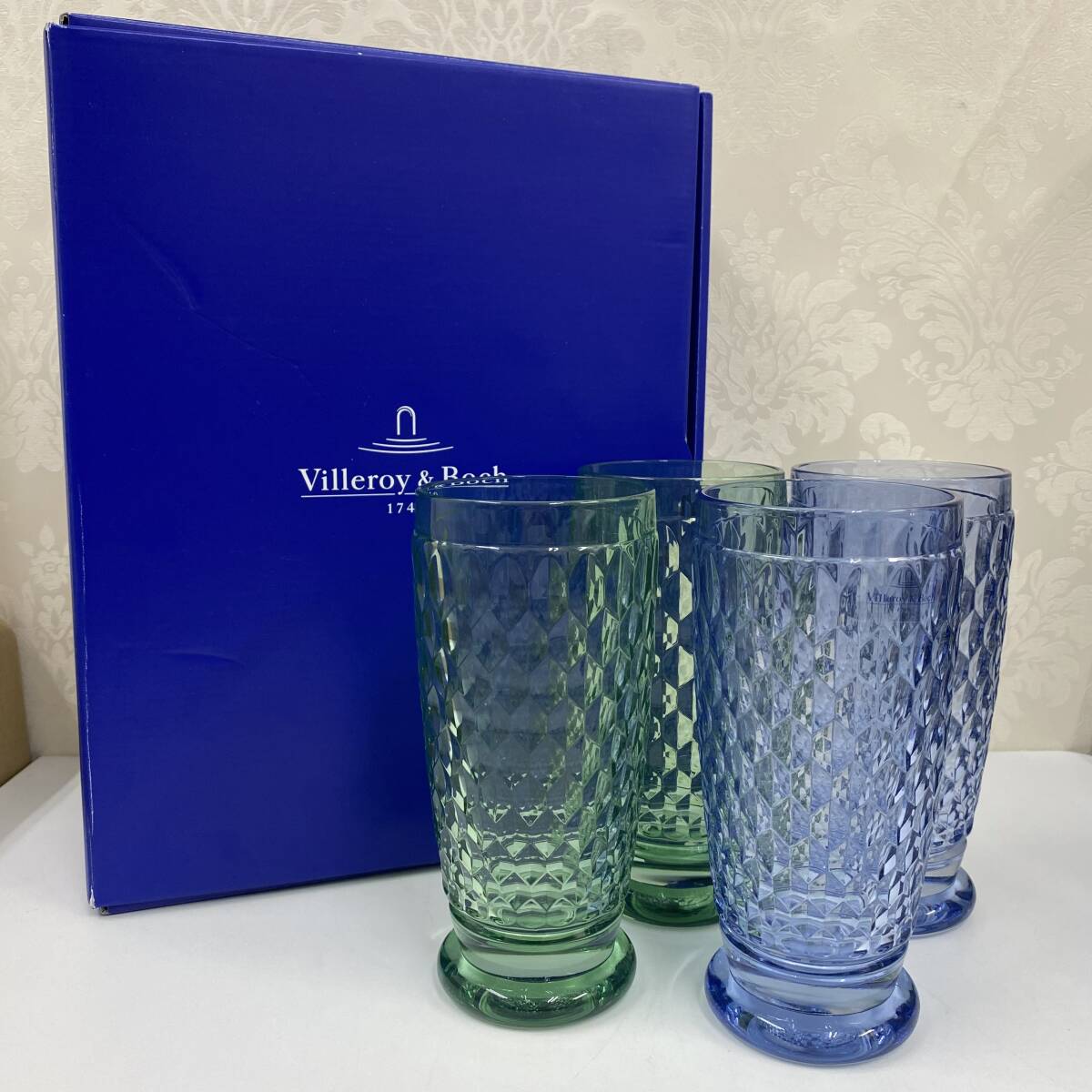 C-93478R【現状品】Villeroy&Boch ビレロイ＆ボッホ ハイボールグラス ボストン 直径約7cm×高さ約16cm クリスタルガラス 食器 タンブラー