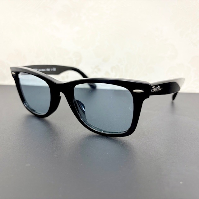 C-92853D Ray-Ban レイバン RB 2140-F 901/64 52□22 150 1N ウェイファーラー サングラス メガネ 眼鏡 ブラック系 ブルー レンズ