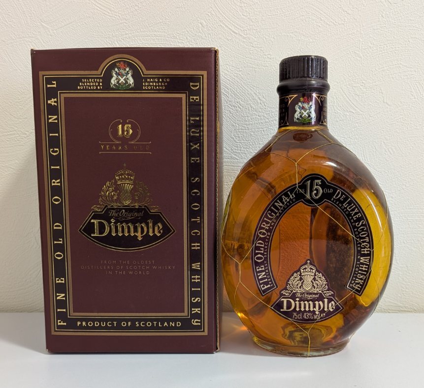 B-00001N Dimple 15年 お酒 750ml 43% 現状品 保管品 ディンプル ウイスキー スコッチ 箱あり 洋酒