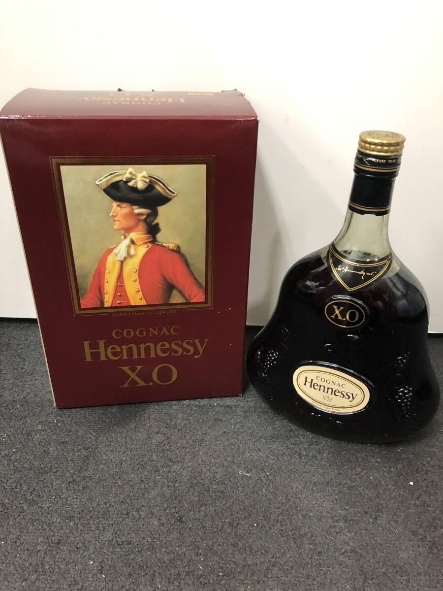 C-93507K Hennessy ヘネシー XO 金キャップ クリアボトル 700ml 40% 箱付き 未開栓 古酒 現状品