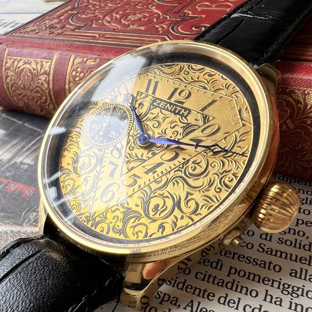 zenith ゼニス　ステンレス　手巻き　動作良好　ビッグサイズ　メンズ腕時計