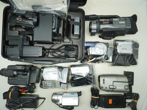 ☆ビデオカメラなど☆Canon/HITACHI/Panasonic/Victor/SONY/ 等 計:9点まとめ【ジャンク品】32453