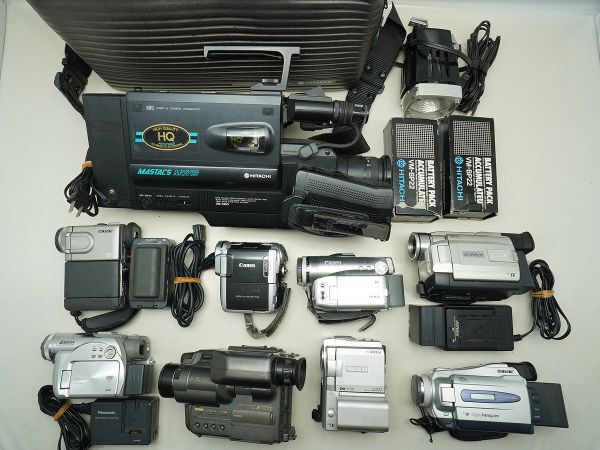 ☆ビデオカメラなど☆HITACHI/Canon/SONY/Panasonic/Victor/ 等 計:9点まとめ【ジャンク品】32451