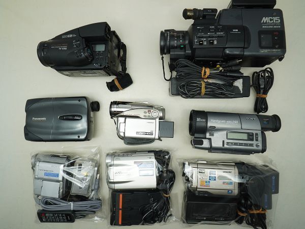 ★ビデオカメラなど★HITACHI/SONY/Victor/FUJIX/National/ 等 計:8点まとめ【ジャンク品】32445