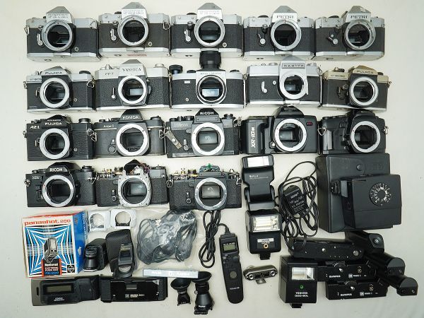 ★MF一眼など★MAMIYA/YASHICA/Konica/FUJICA/RICOH/PETRI/OLYMPUS/ 等 計:25点まとめ【ジャンク品】32435