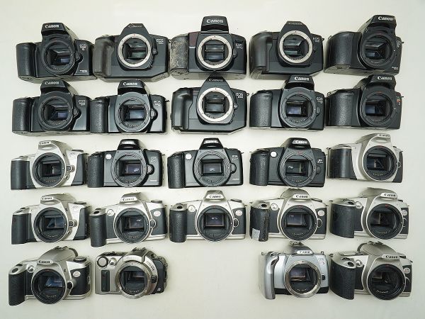 ★キヤノン AF一眼など★EOS 100QD/650/1000QD/1000 S/REBEL S/IXE/Kiss5/ 等 計:24点まとめ【ジャンク品】32413