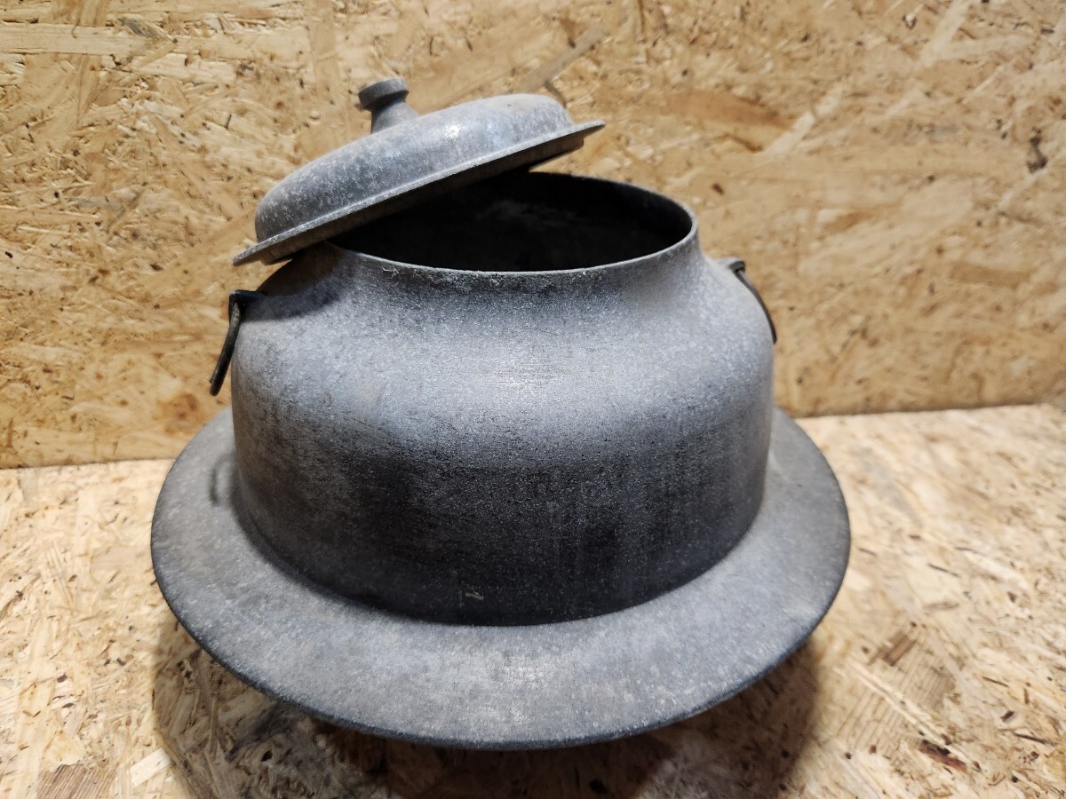 羽釜 蓋付き 両手鍋 アルミ鍋 釜 鍋 レトロ 古道具 調理器具 古民家 古道具 昭和 HY