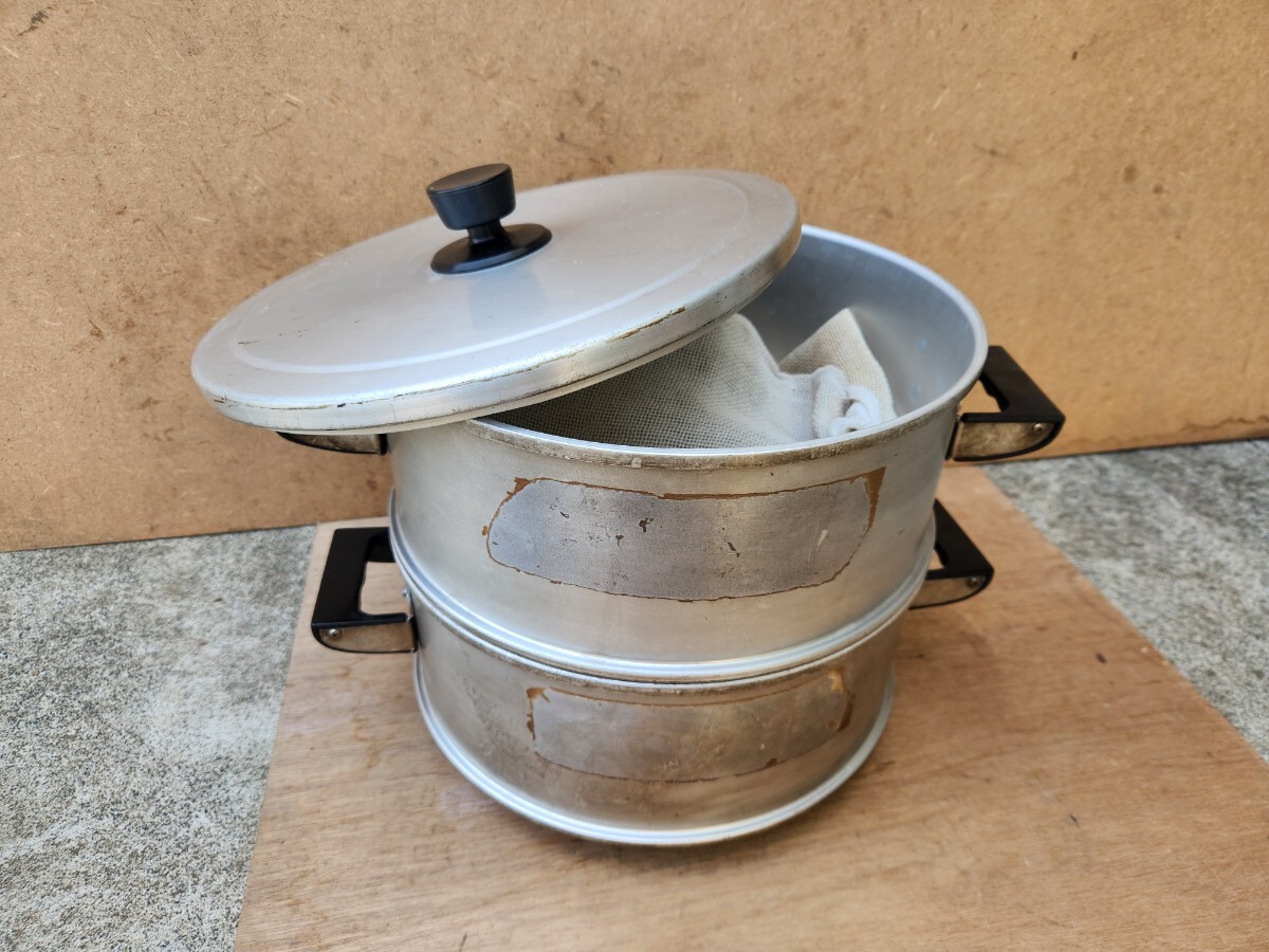 アルミ ２段 蒸し器 33cm アルミ製 せいろ スチーム 両手なべ フタつき 蒸し鍋 アルミ鍋 両手鍋 肉まん しゅうまい M