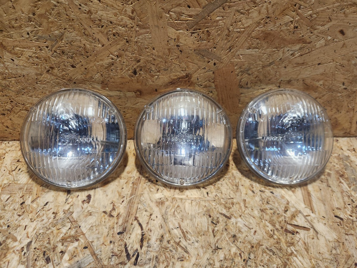 東芝 TOSHIBA ヘッドライト シールドビーム 12V 50/40W 外径約18cm 3個セット 当時物 旧車 M