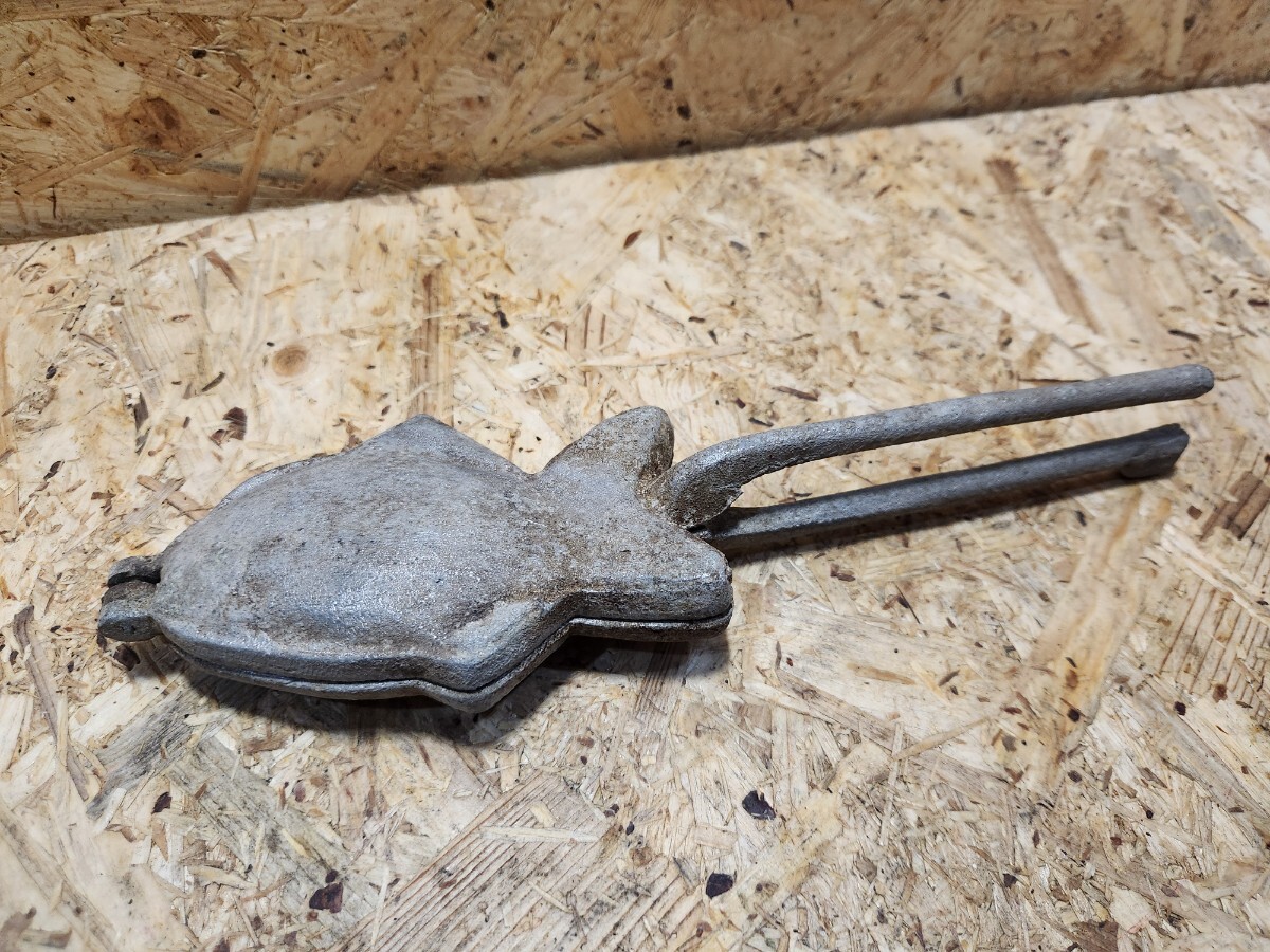 たいやき器 鯛焼き 一丁焼き 魚型 当時物 和菓子型 製菓 アルミ製 昭和レトロ M