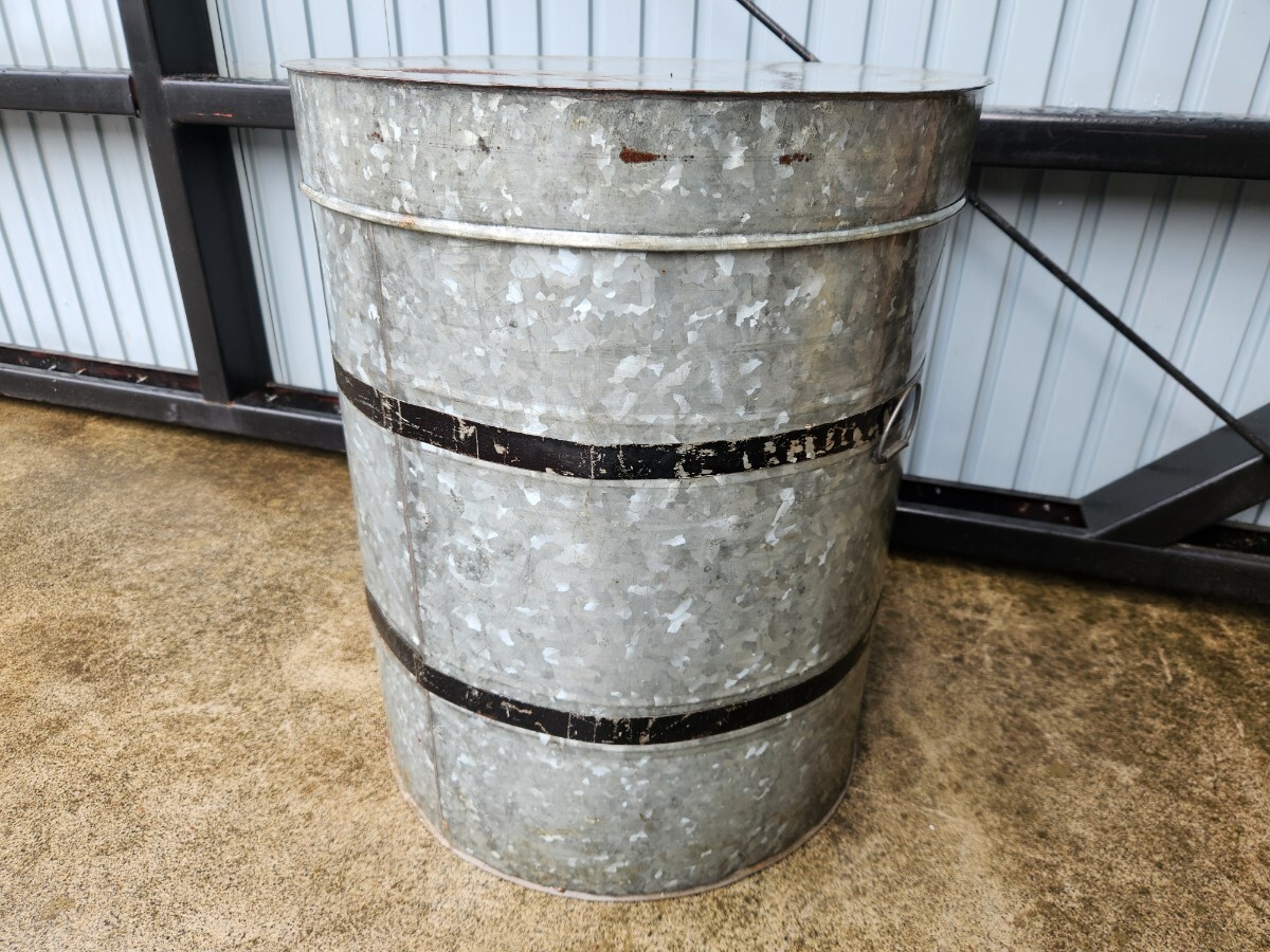 米穀貯蔵缶 ブリキ 保存缶 貯蔵缶 保管 タンク 米缶 貯米 米 玄米 籾 農業 ネズミ対策 レトロ 中古品 M