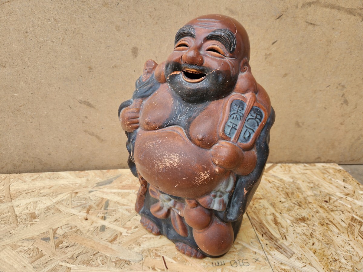 布袋尊 土人形 アンティーク 置物 オブジェ インテリア 縁起物 商売繁盛
