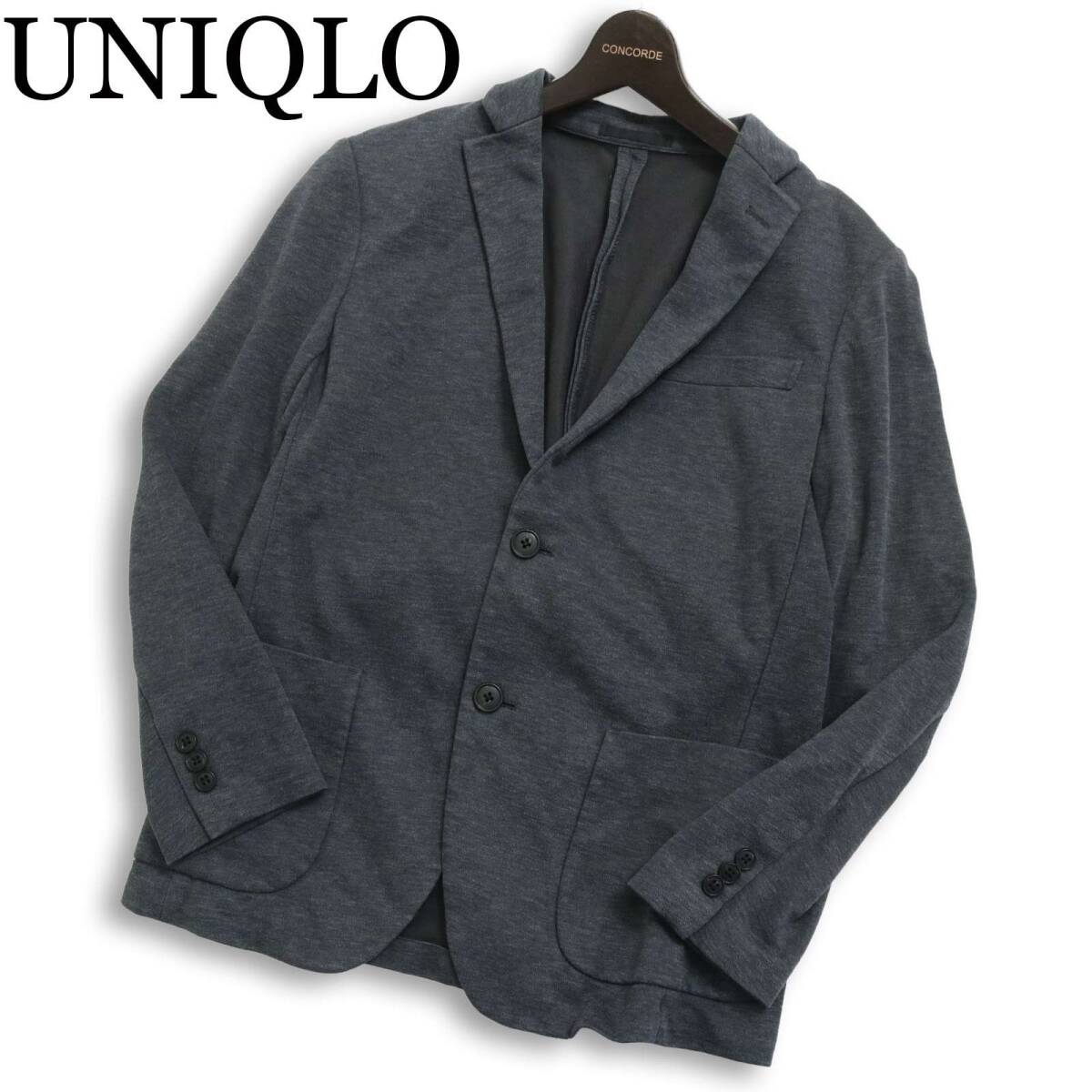 UNIQLO ユニクロ 通年★ SLIM FIT コンフォート ジャージー テーラード ジャケット Sz.M メンズ 灰 グレー