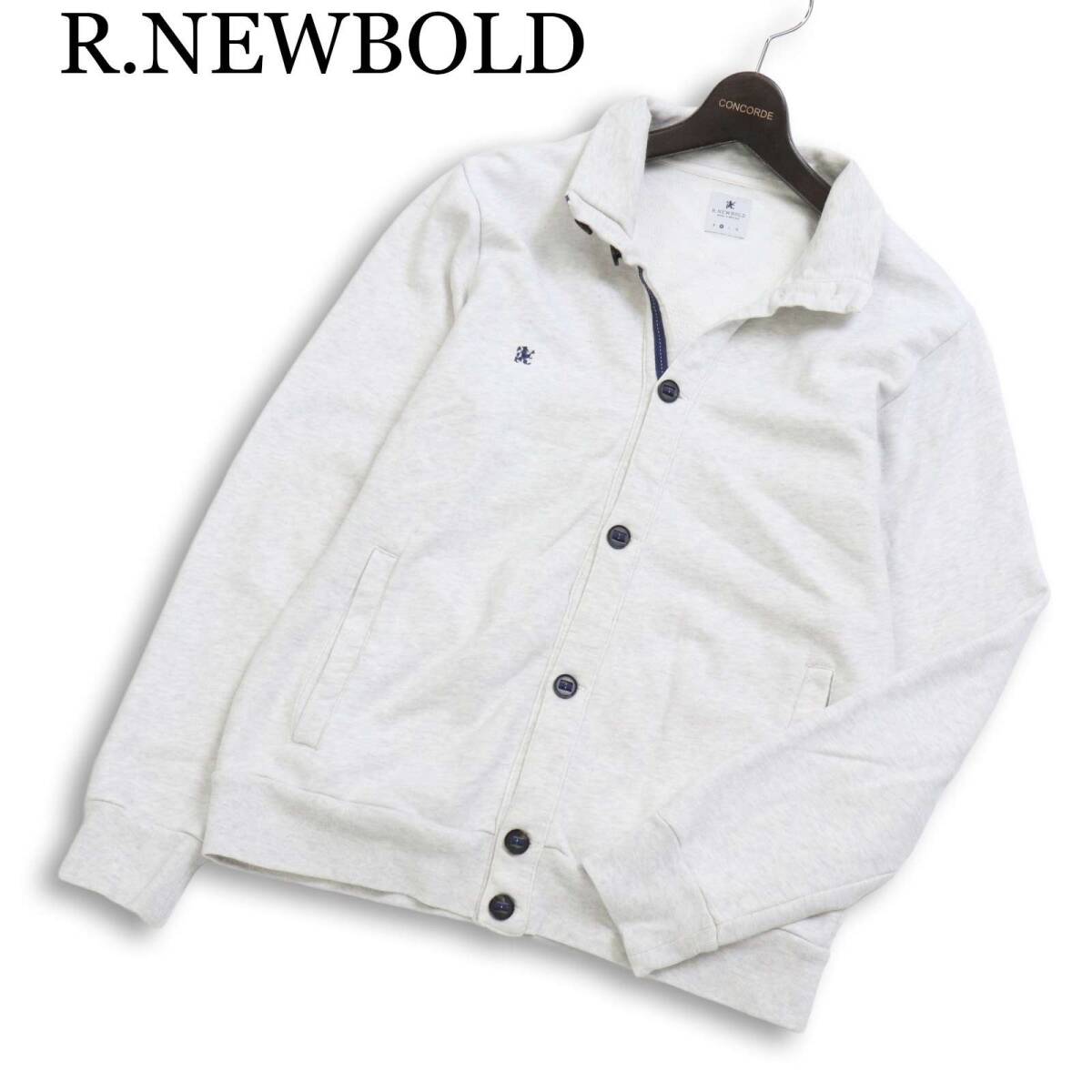 R.NEWBOLD ポールスミス 通年★ ロゴ刺繍 スタンドカラー スウェット カーディガン 羽織り Sz.M メンズ
