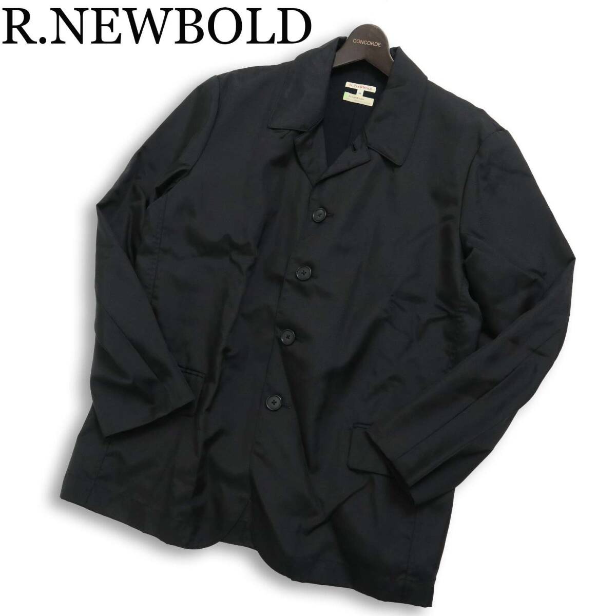 R.NEWBOLD ポールスミス 通年★ ナイロン アンコン テーラード ジャケット コート 日本製 Sz.M メンズ 黒