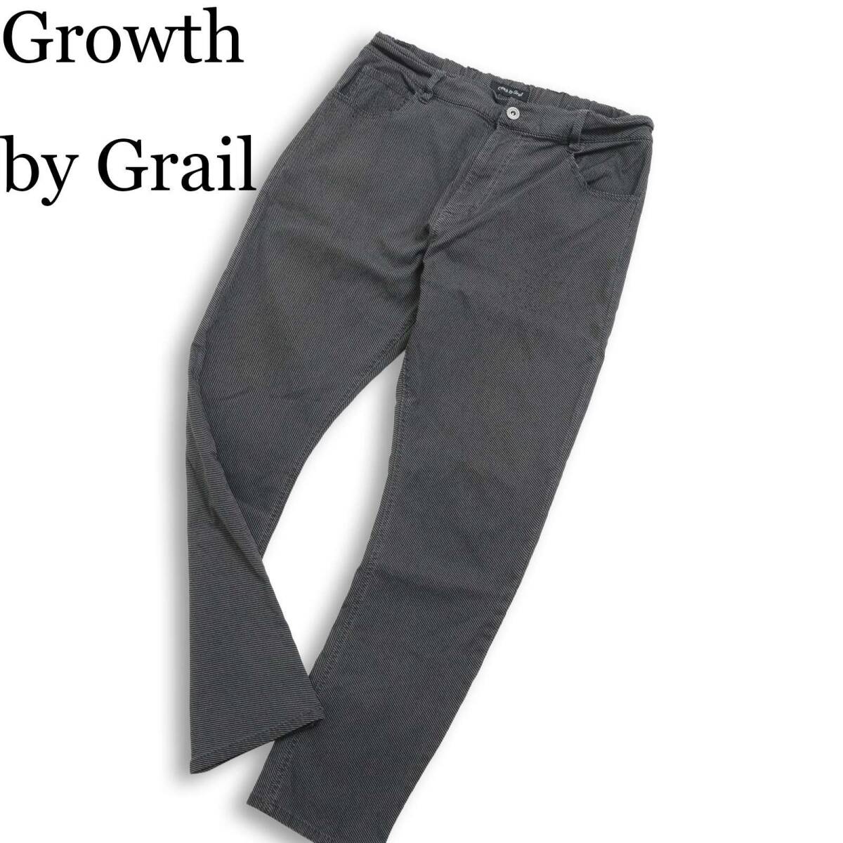 Growth by Grail グロースバイグレイル 通年 レーヨン混★ ストレッチ ストレート パンツ Sz.LL メンズ 大きいサイズ