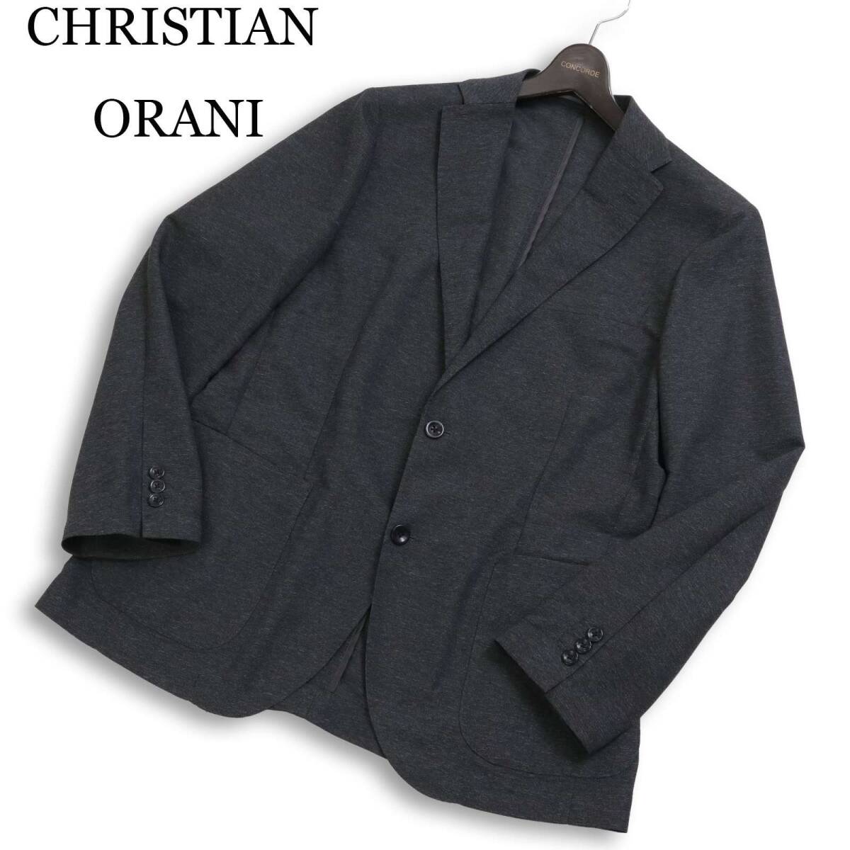 CHRISTIAN ORANI クリスチャンオラーニ 春夏★ アンコン テーラード ジャケット Sz.LL メンズ グレー 大きいサイズ