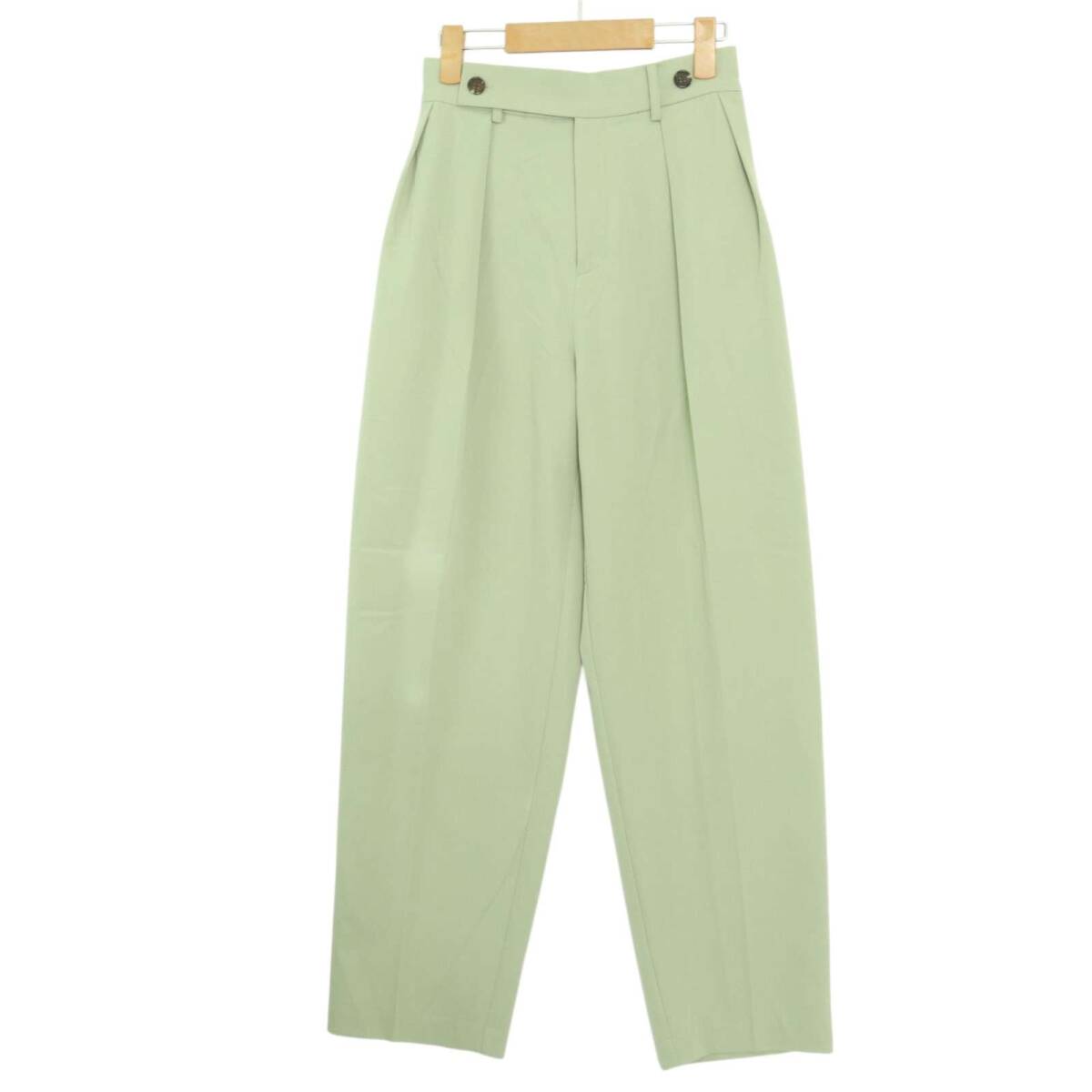Lui's ルイス 通年 ストレッチ★ タック入り テーパード スラックス パンツ Sz.F レディース