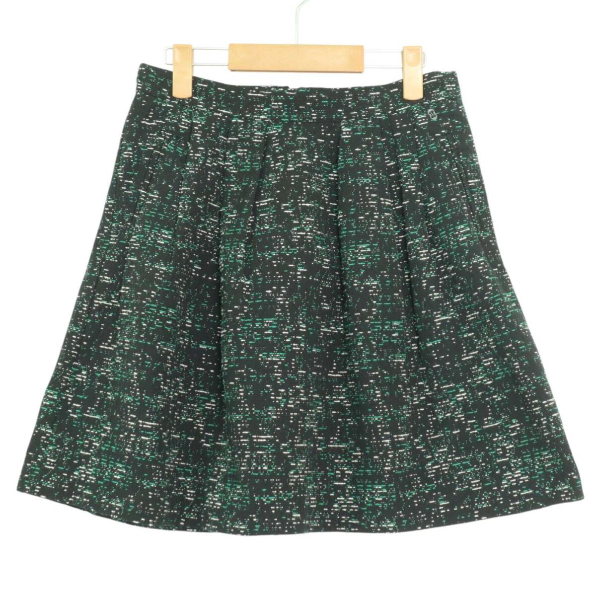 イタリア製★ otta d'Ame オッタダーメ 刺繍 総柄★ タック入り フレア 台形 スカート Sz.42 レディース