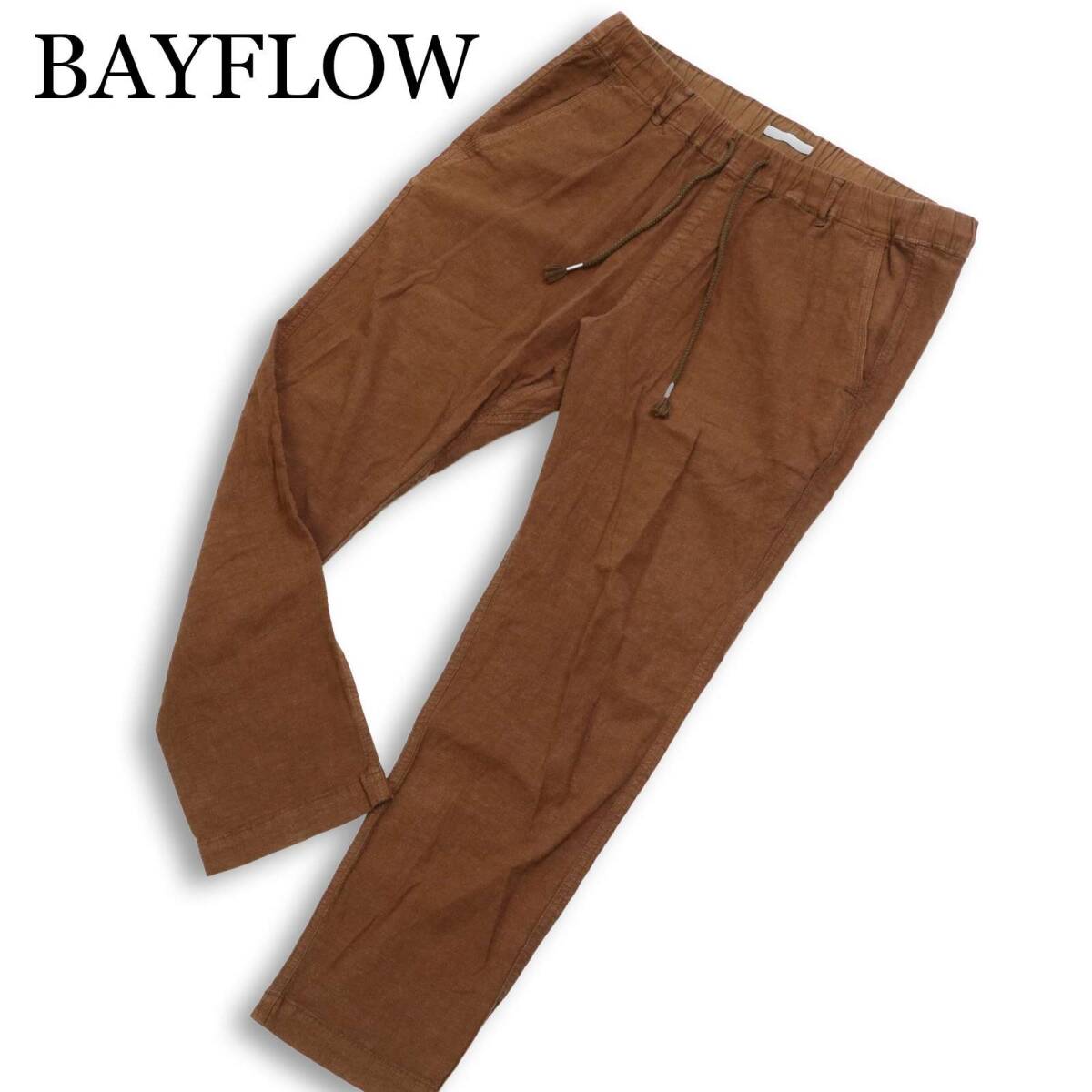 BAYFLOW ベイフロー 春夏★ 麻 リネン ストレッチ イージー パンツ Sz.3 メンズ