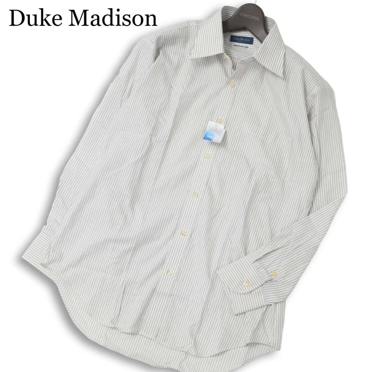 【新品 未使用】 Duke Madison デュークマディソン 通年★ 長袖 ストライプ シャツ ワイシャツ Sz.39-82 メンズ