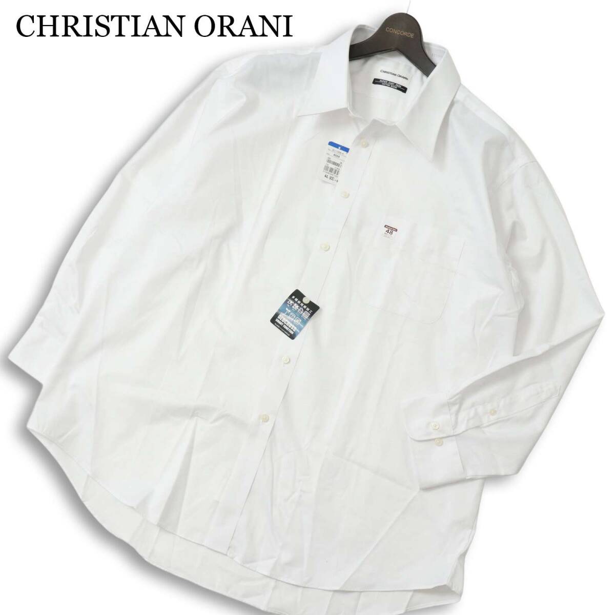 未使用★ CHRISTIAN ORANI クリスチャンオラーニ 通年★ 長袖 シャツ ワイシャツ 大きいサイズ Sz.48-84 メンズ 白