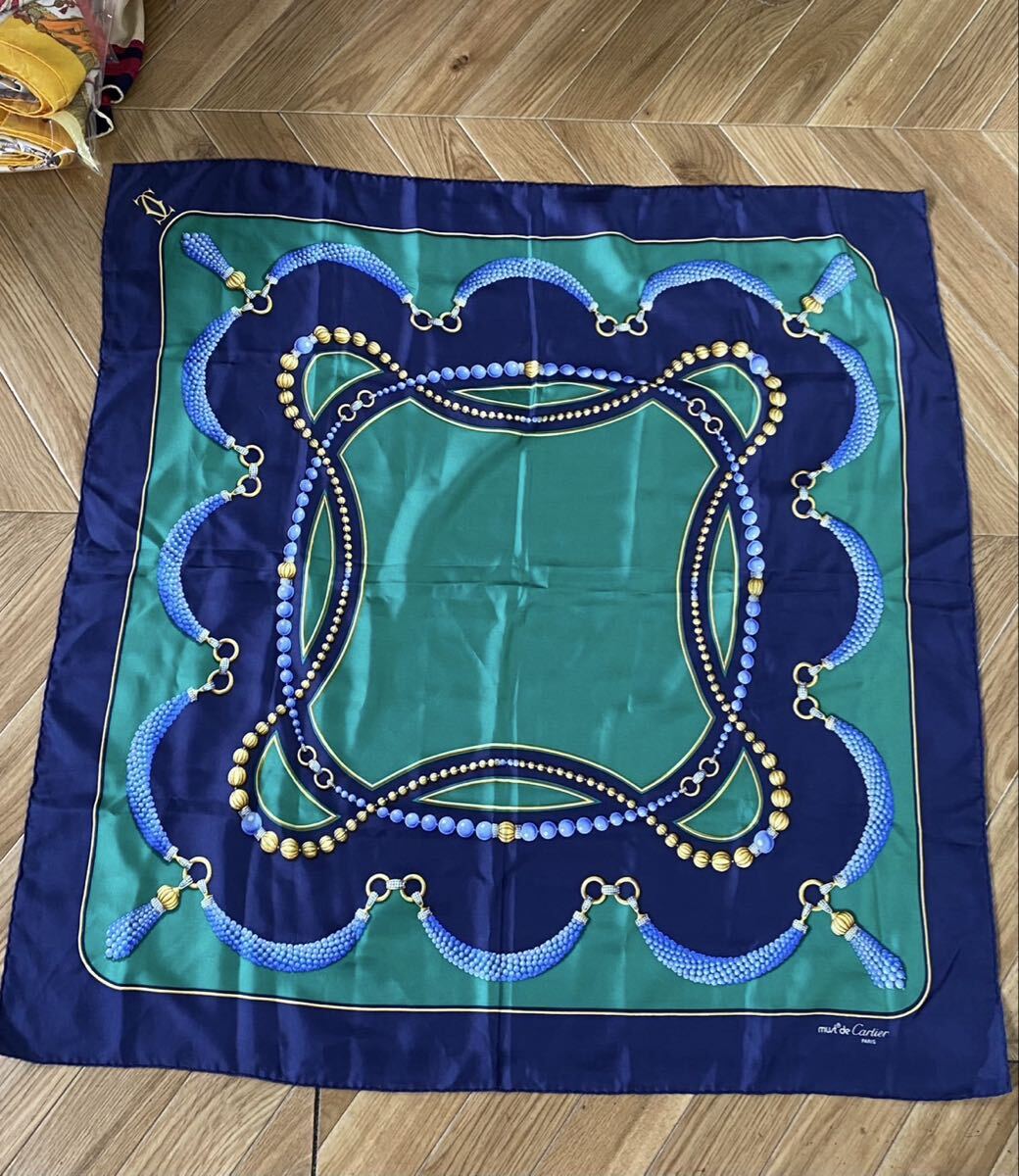 美品 must de Cartier マスト ドゥ カルティエ スカーフ レディース ファッション小物 ot022505