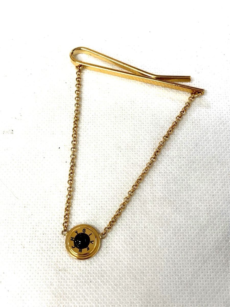 美品 GIVENCHY ジバンシー ジバンシィ ロゴ タイピン ネクタイピン ゴールド アクセサリー メンズ hm072803