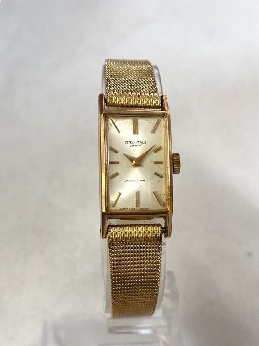 SEIKO VENUS Special セイコー 31001 腕時計 手巻き レディース スクエアフェイス ゴールド シルバー文字盤 im032502