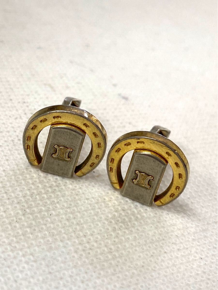 CELINE セリーヌ カフス カフリンクス カフスボタン ロゴ ki032602
