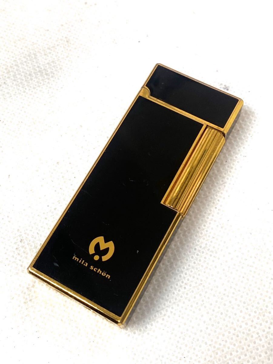 ミラショーン mila schon ローラー ガスライター 黒 ゴールド 喫煙グッズ 喫煙具 火花確認済 im032501