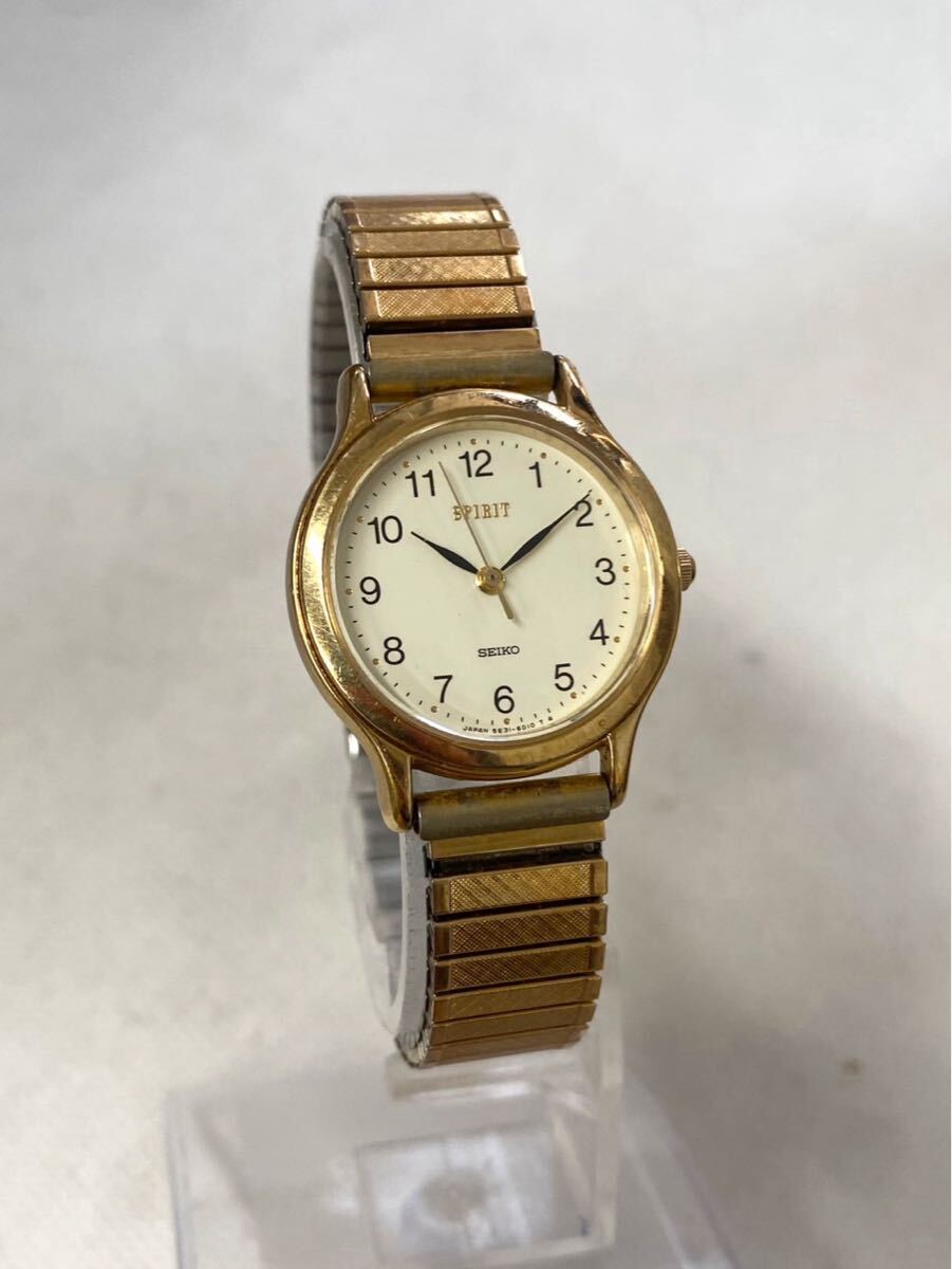 SEIKO セイコー SPIRIT スピリット 5E31-6C8A 腕時計 白文字盤 ゴールド ラウンドフェイス 032401