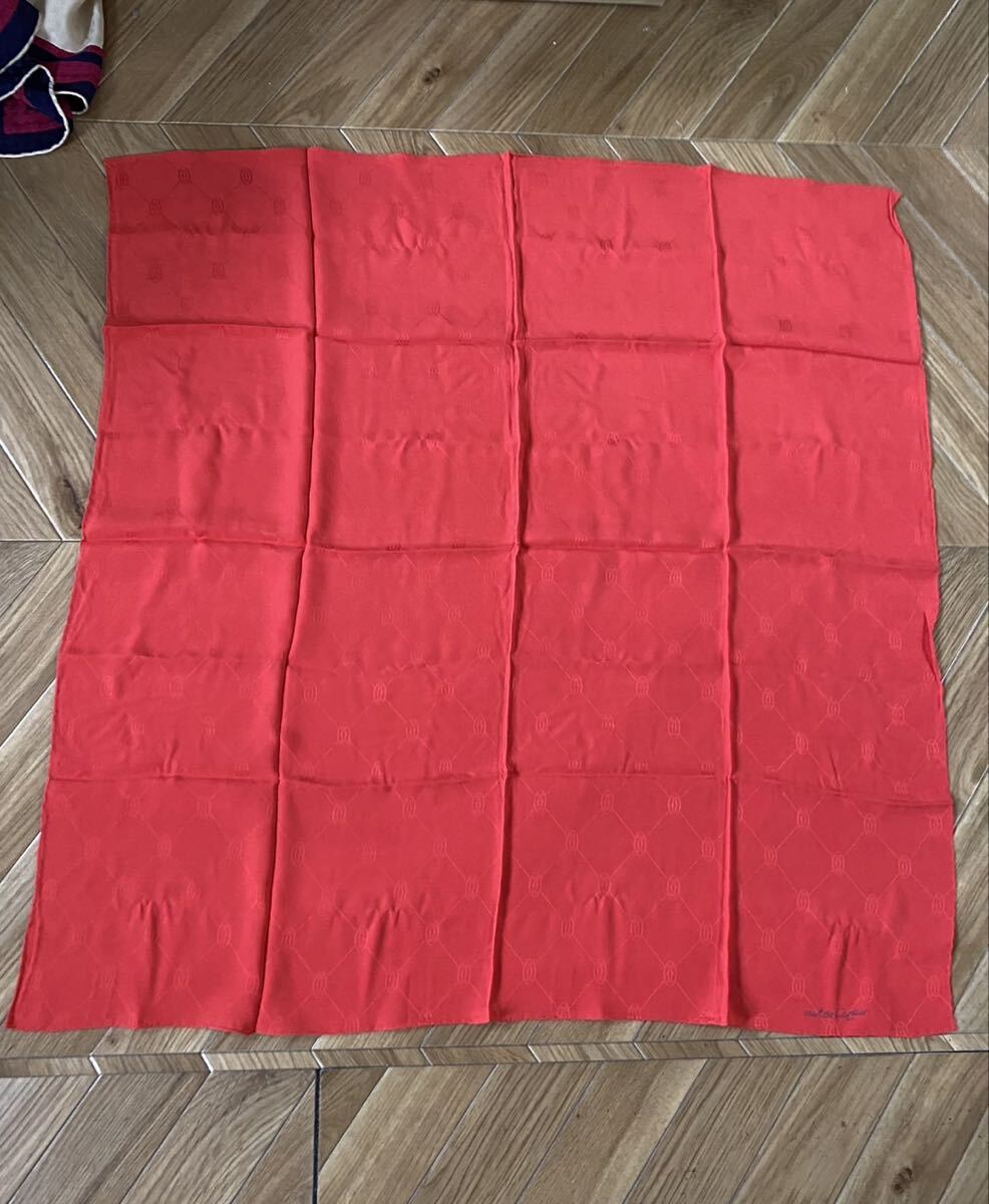 美品 must de Cartier マスト ドゥ カルティエ スカーフ レディース ファッション小物 赤 レッド hm073101