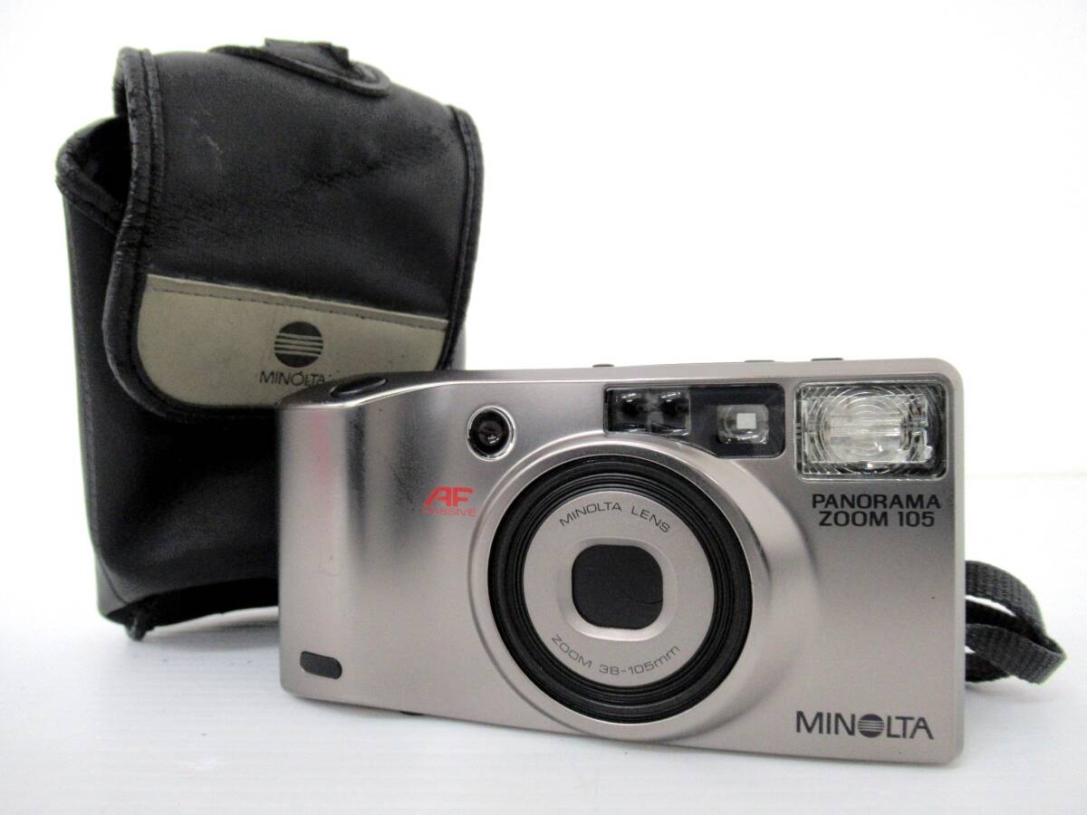 【MINOLTA/ミノルタ】卯⑥26//PANORAMA ZOOM 105 コンパクトフィルムカメラ/メタリックカラー